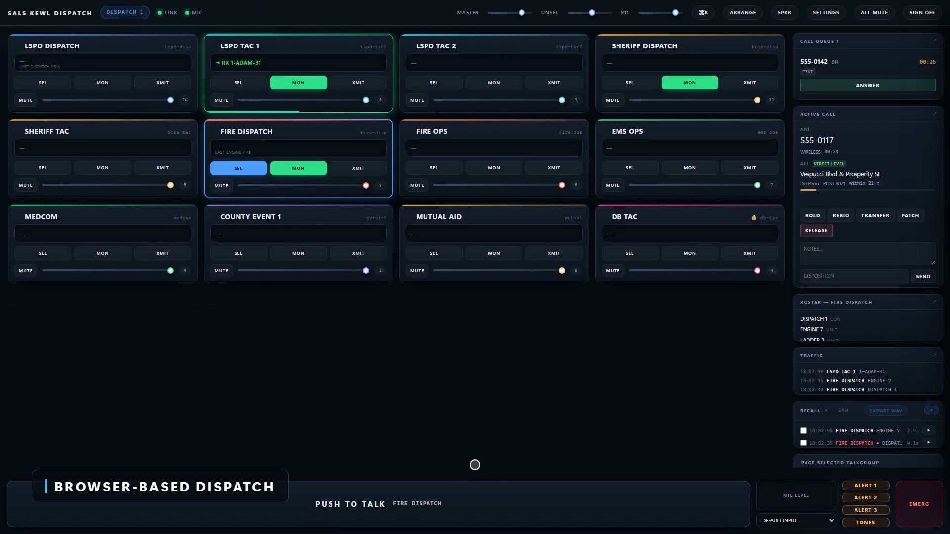 Base Dispatch Console  (No AI Integration) - 1 Position