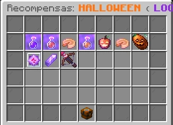 Vista real de las recompensas de Halloween dentro del juego.