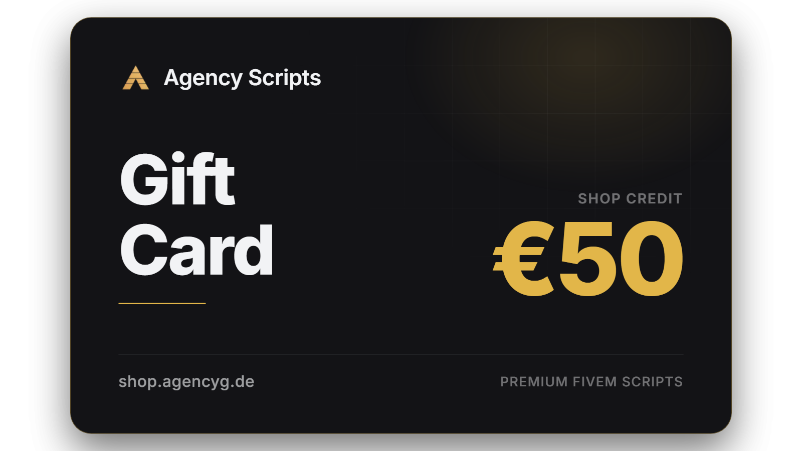 50€ - Gift Card Agency Script