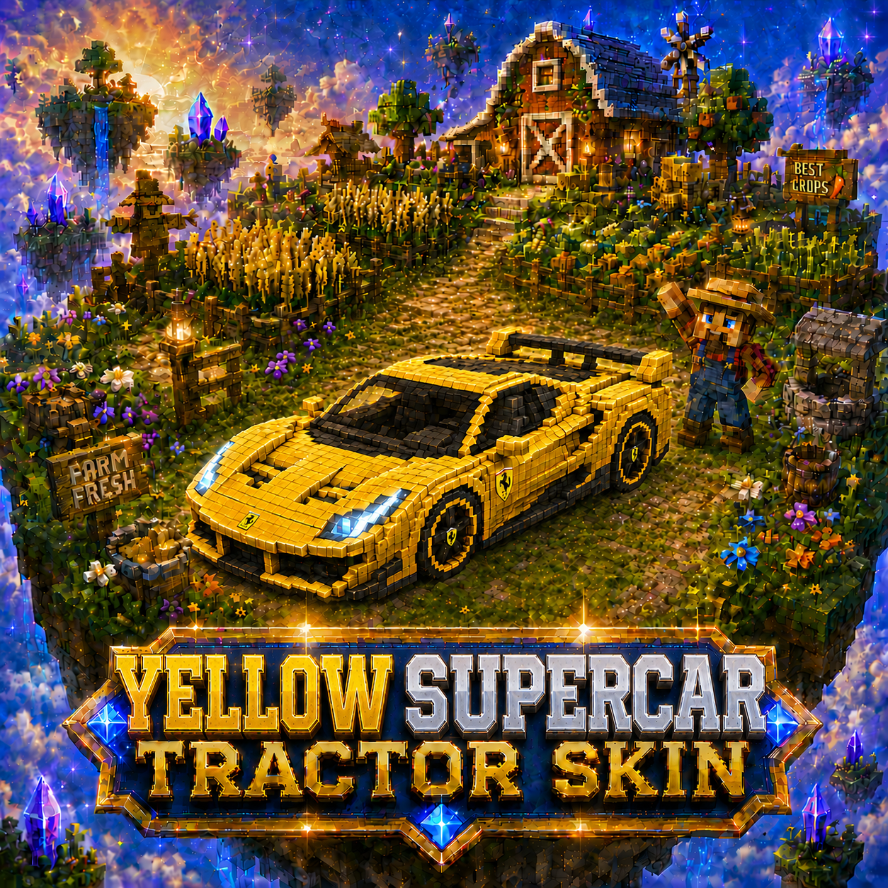 Yellow Supercar Tractor Skin
