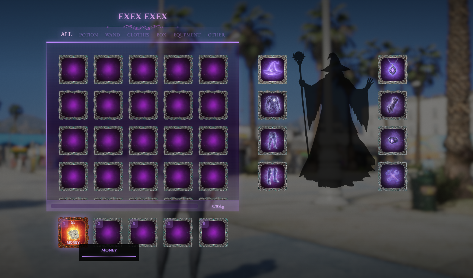 Purple Wizarding inventory