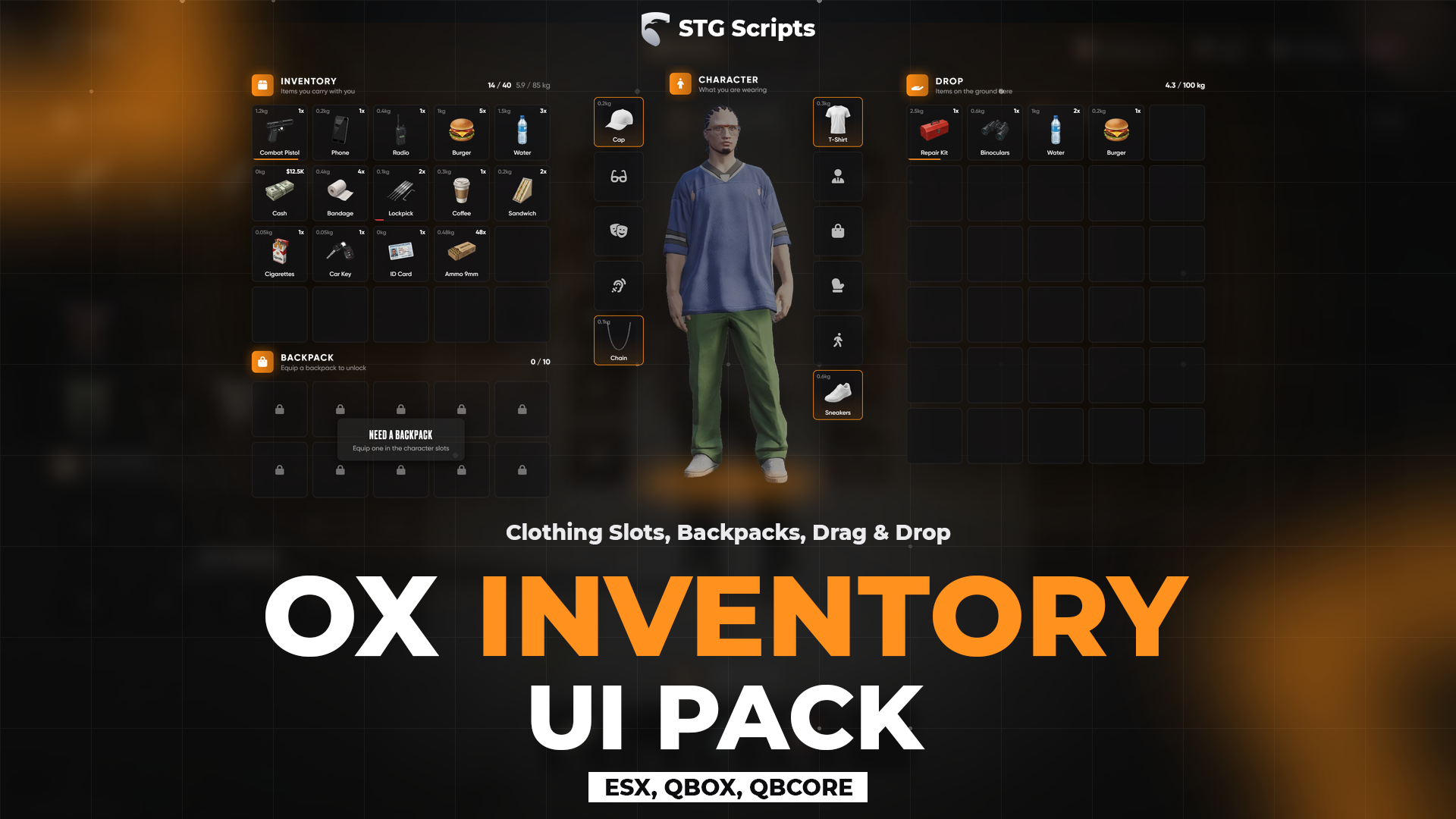 FiveM UI Pack: ox_inventory Redesign Script