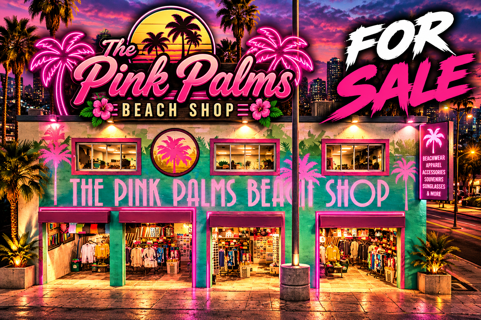 🌴🏖️ THE PINK PALMS BEACH SHOP  🏖️🌴