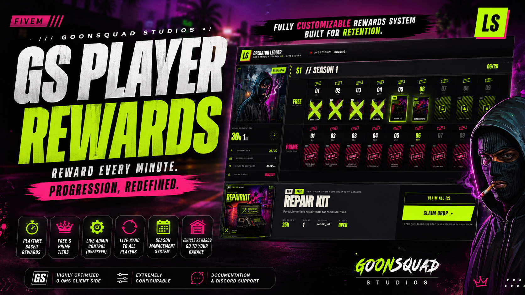 Goonsquad Playtime Rewards | Battle Pass & Progression System