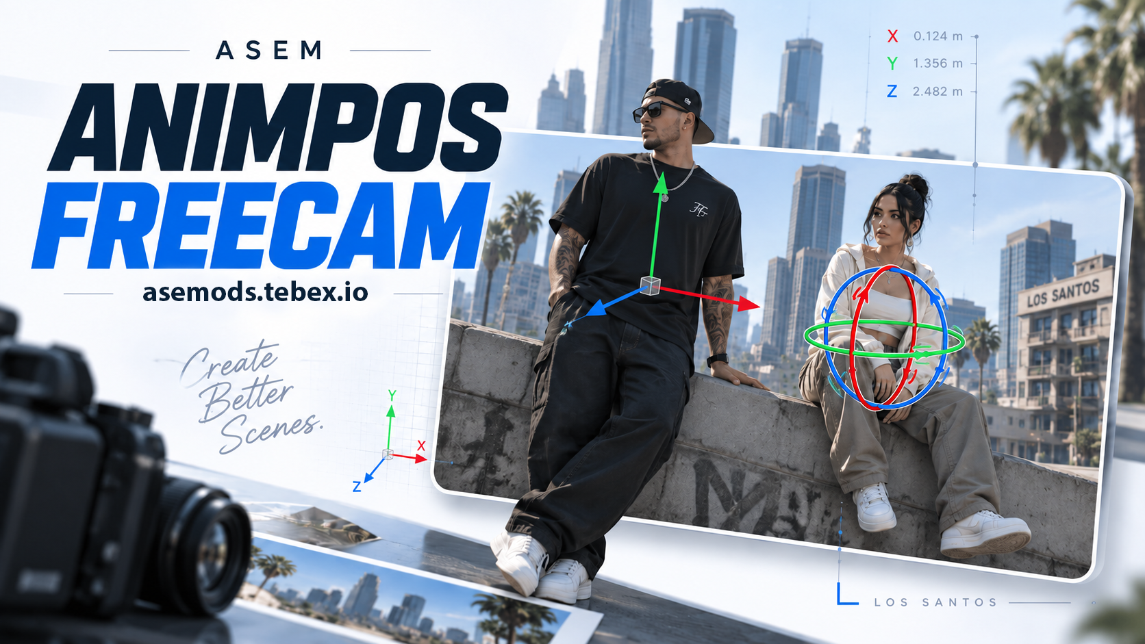 FiveM Animpos + Freecam | 3D Pose Editor & Cinematic Camera | ASEM