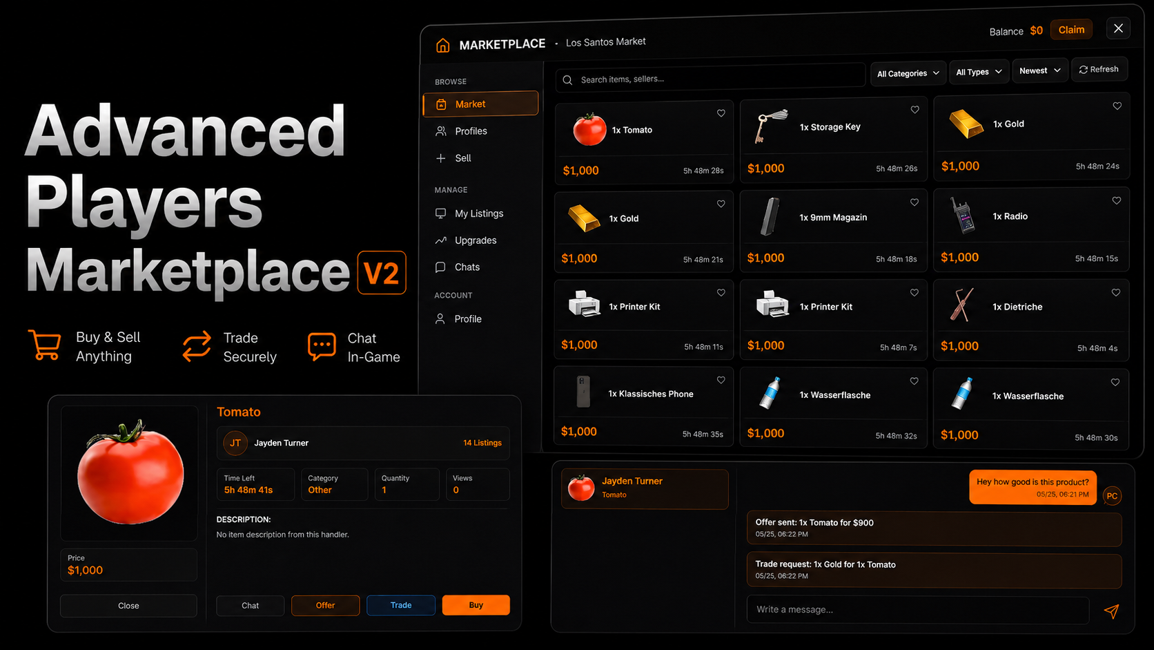 Advanced Players Marketplace V2