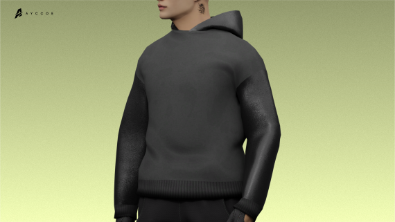 Leather Sleeve Hoodie (MP Male)