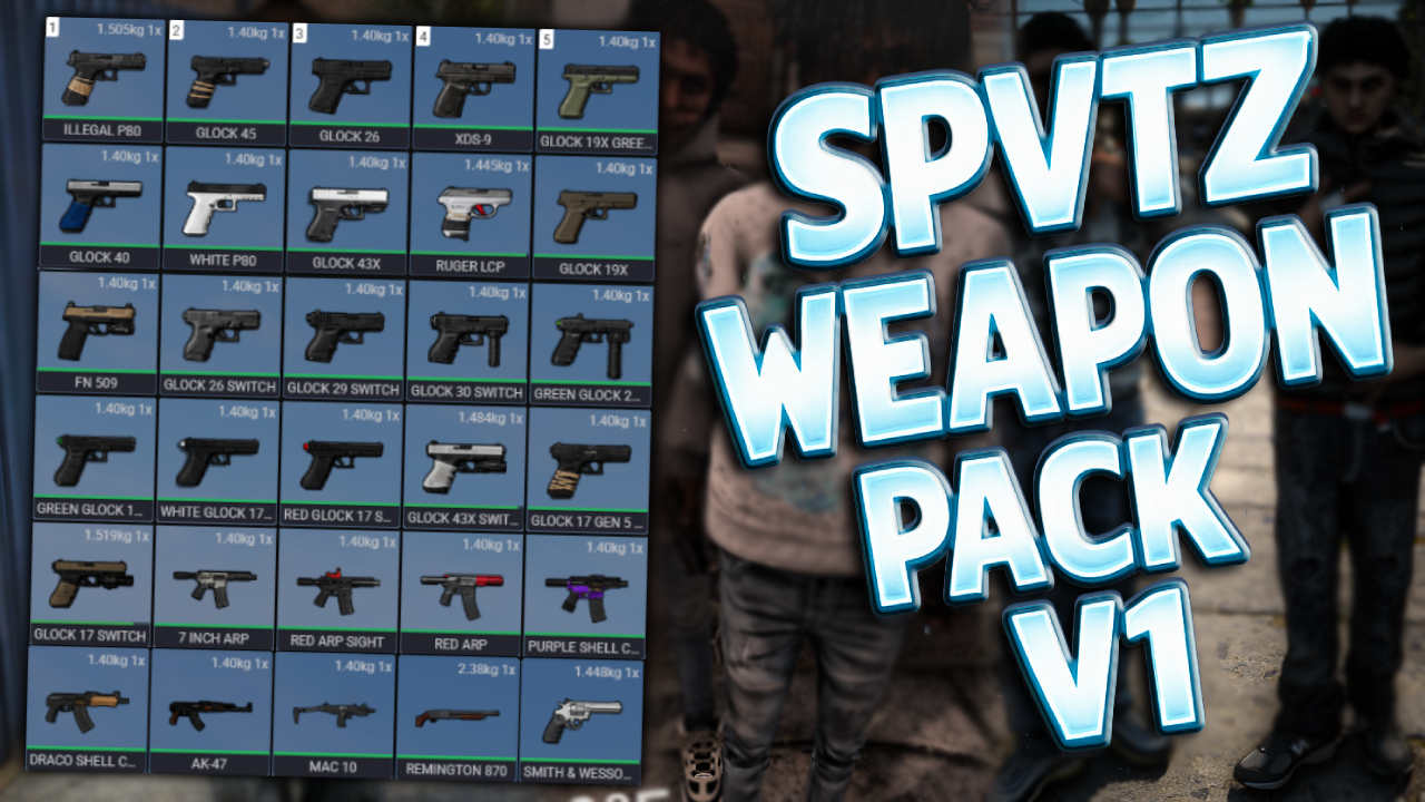 Spvtz Weapon Pack V1 | High Quality Addon Weapons For FiveM |