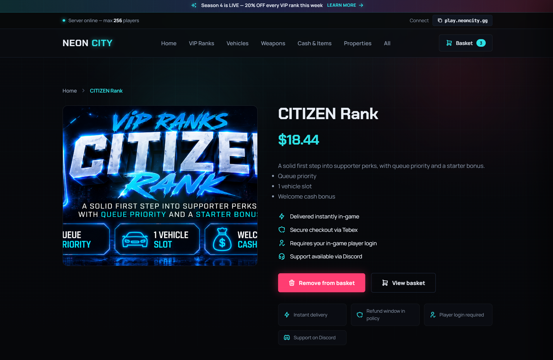 NEON CITY - Premium TEBEX theme