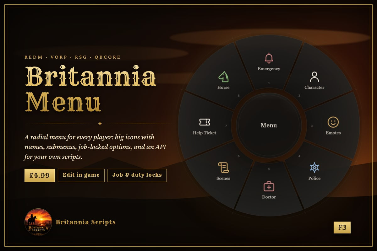 Britannia Menu screenshot