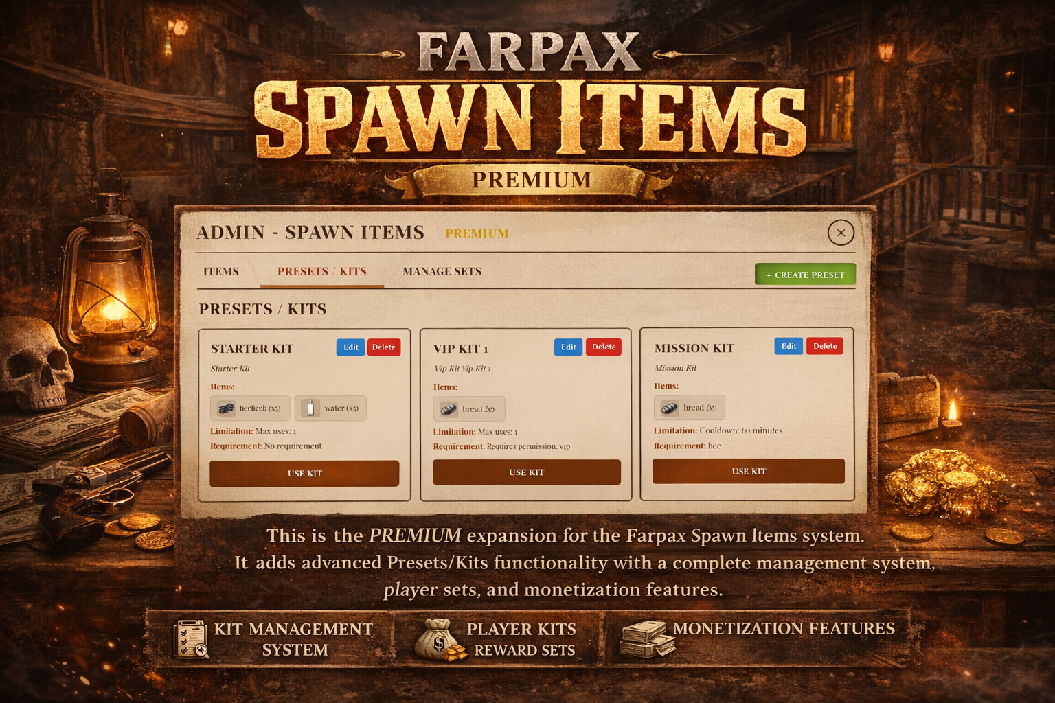 [PREMIUM] Farpax Spawn Items - Expansion Presets/Kits