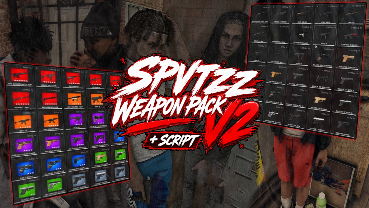 Spvtzz Weapon Pack V2 + Script | Advanced Details (30 Weapons)