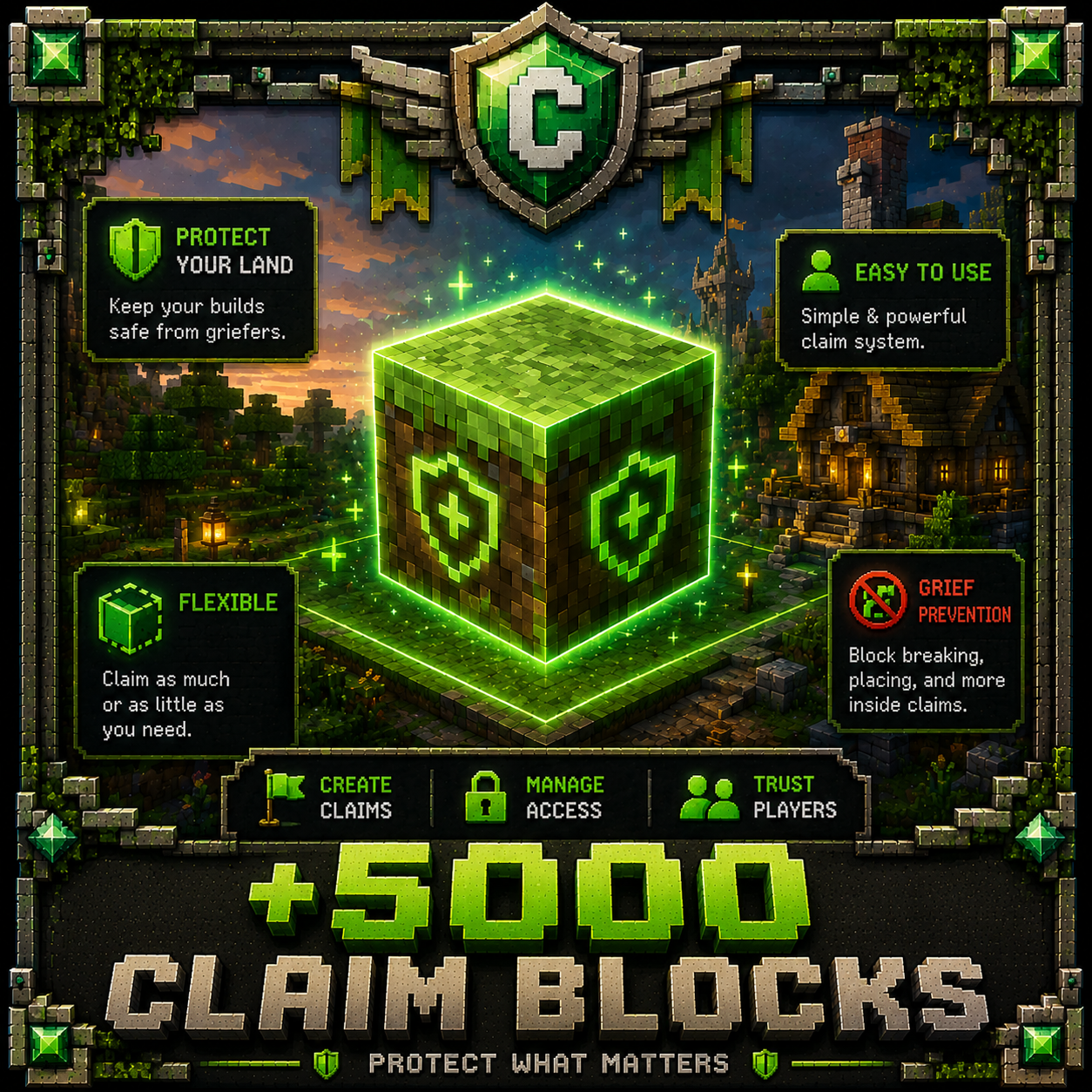 +5000 CLAIM BLOCKS