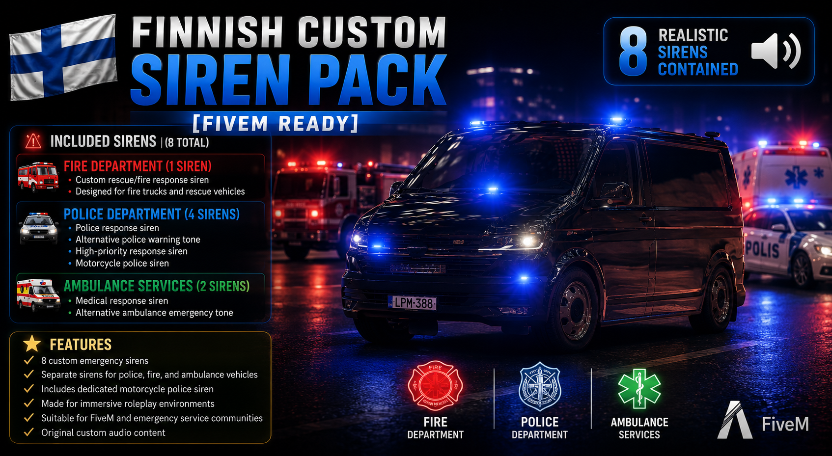 Finnish Custom Siren Pack [FIVEM READY]