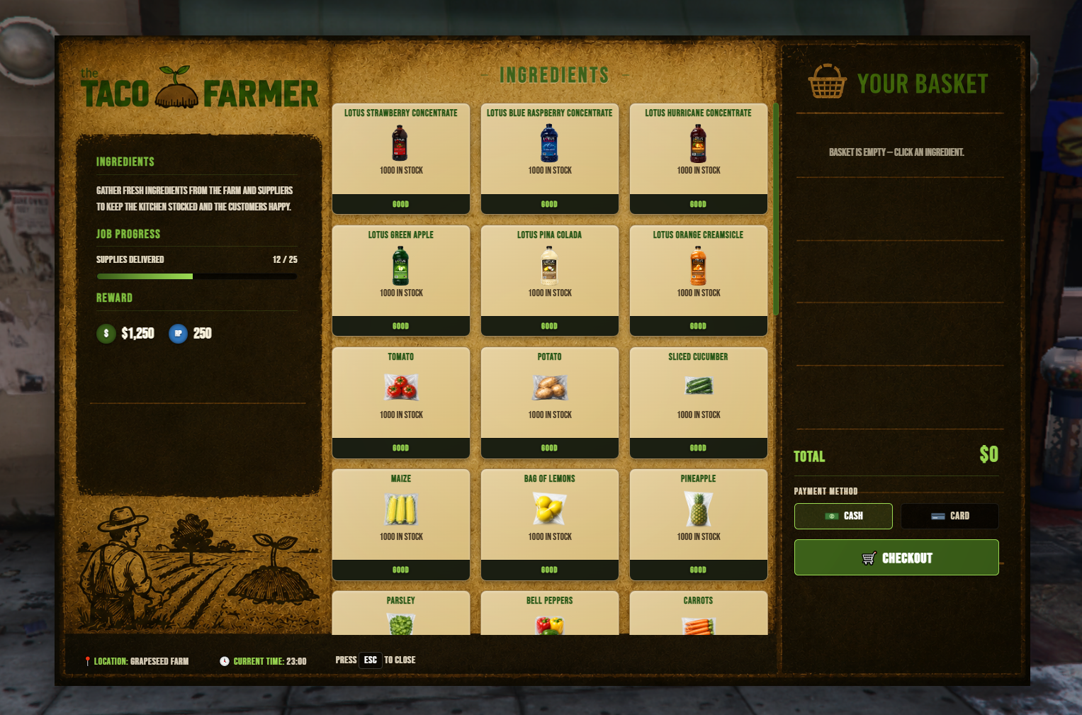 Ultimate Taco Farmer Job