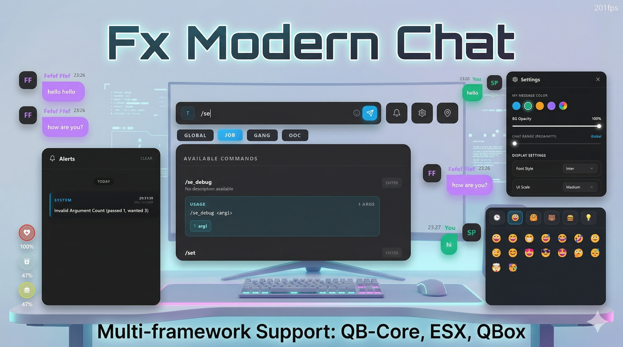 FXFxModernChat | Advanced Premium Chat UI (ESX / QBCore / Qbox / Standalone)