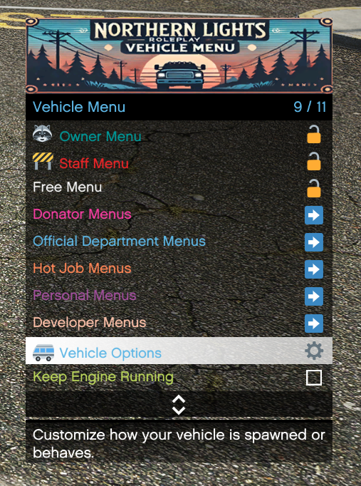 Vehicle Spawner Menu