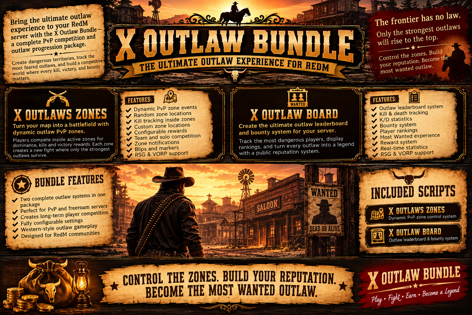 ๐ค X Outlaw Bundle-PVP ARENA, BOARD, ZONES 3 in 1