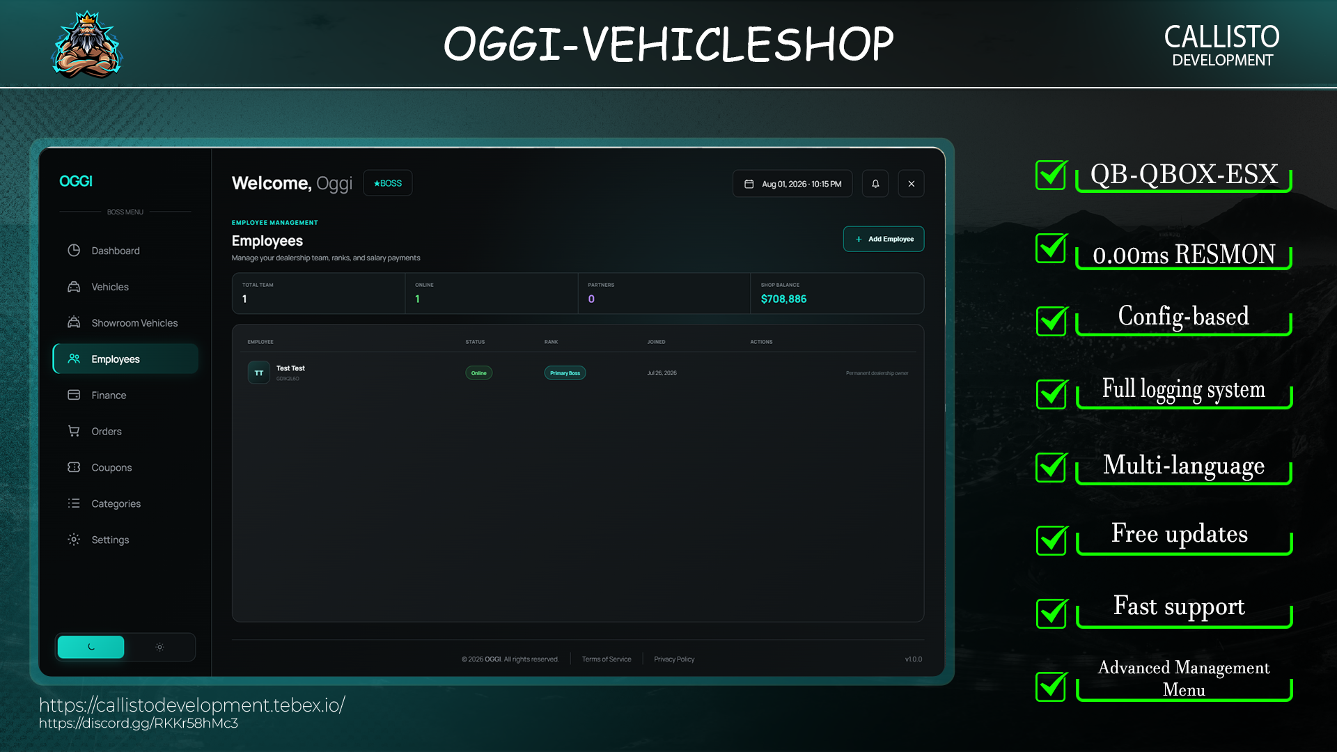 Advanced VehicleShop Script for QBCore/QBox/ESX (Escrow)