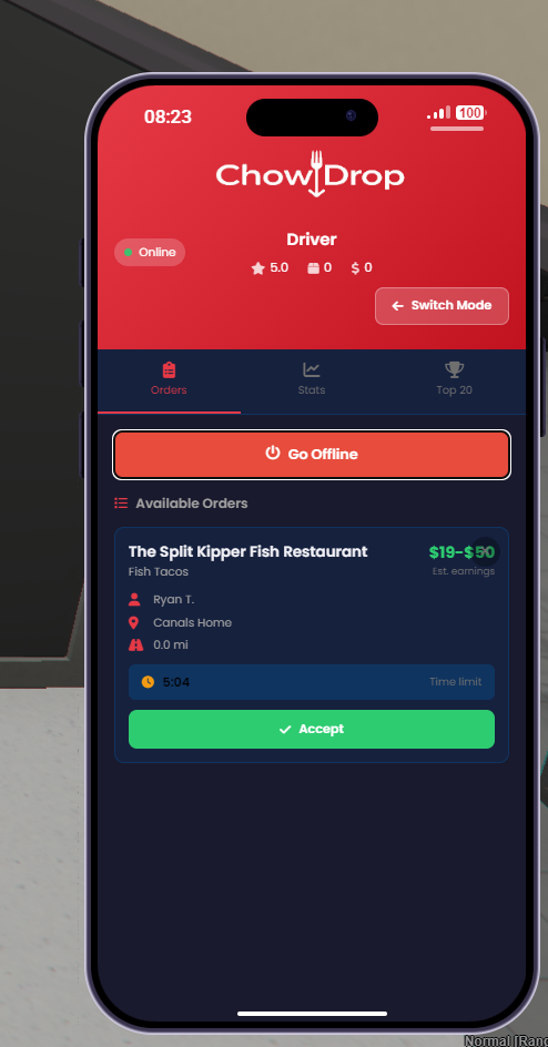 Chow Drop Food Delivery