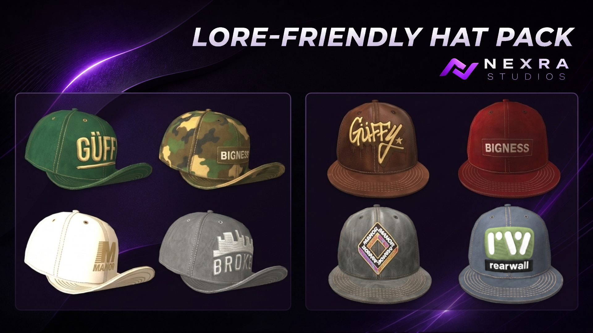 Lore-Friendly Hat Pack (M+F)