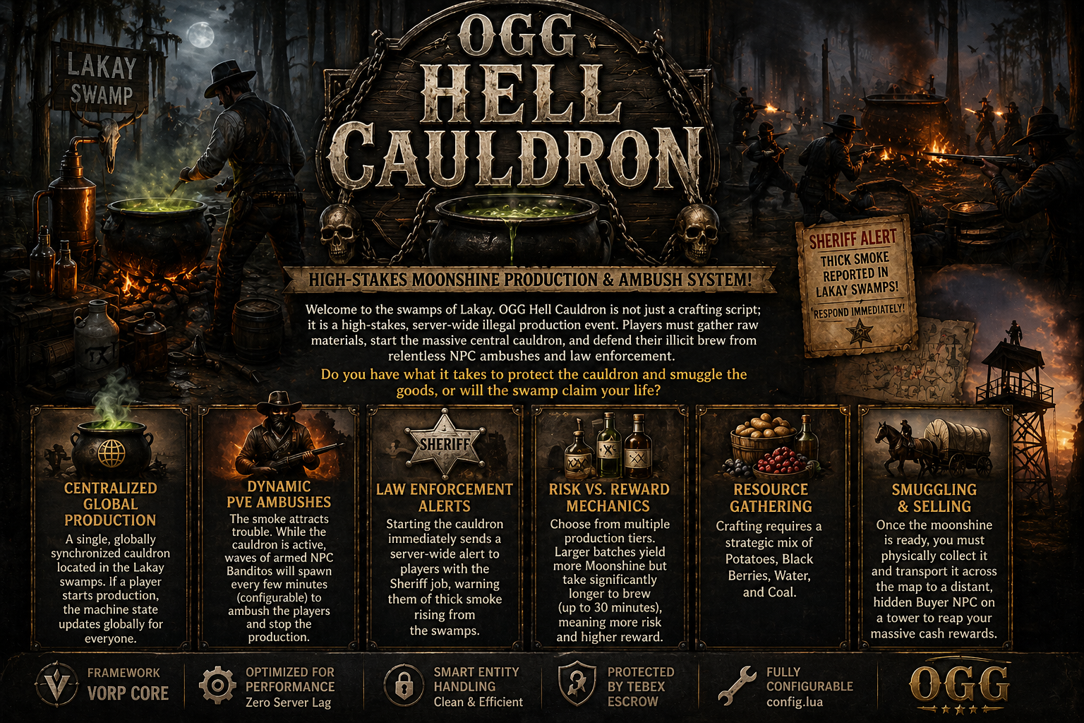 OGG HELL CAULDRON - High-Stakes Moonshine Production & Ambush System!