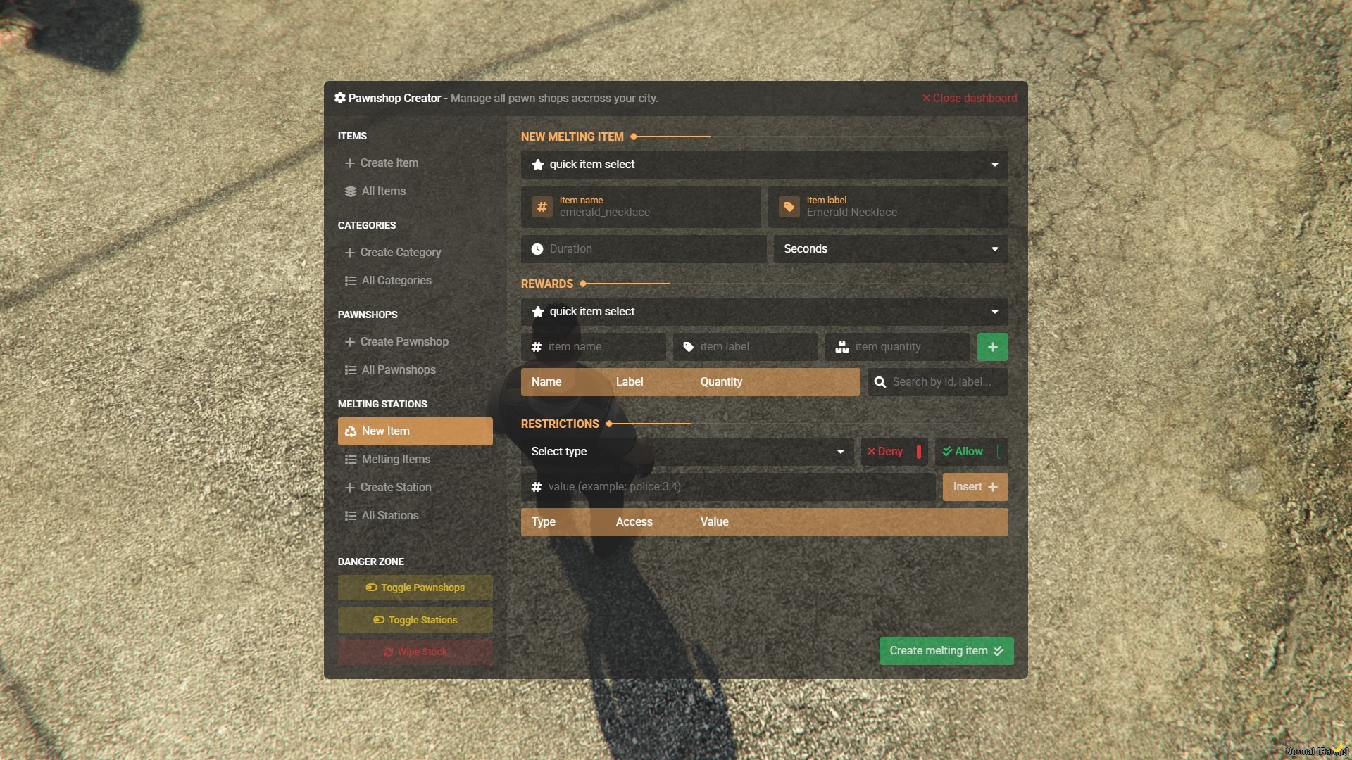 fivem Pawnshop Creator