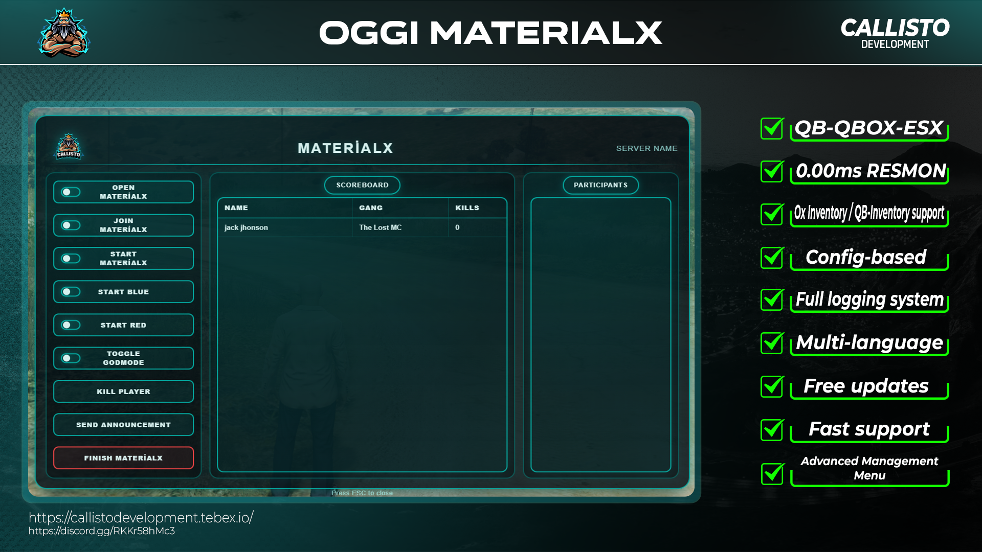 Advanced MaterialX Script for QBCore/QBox/ESX (Open Source)