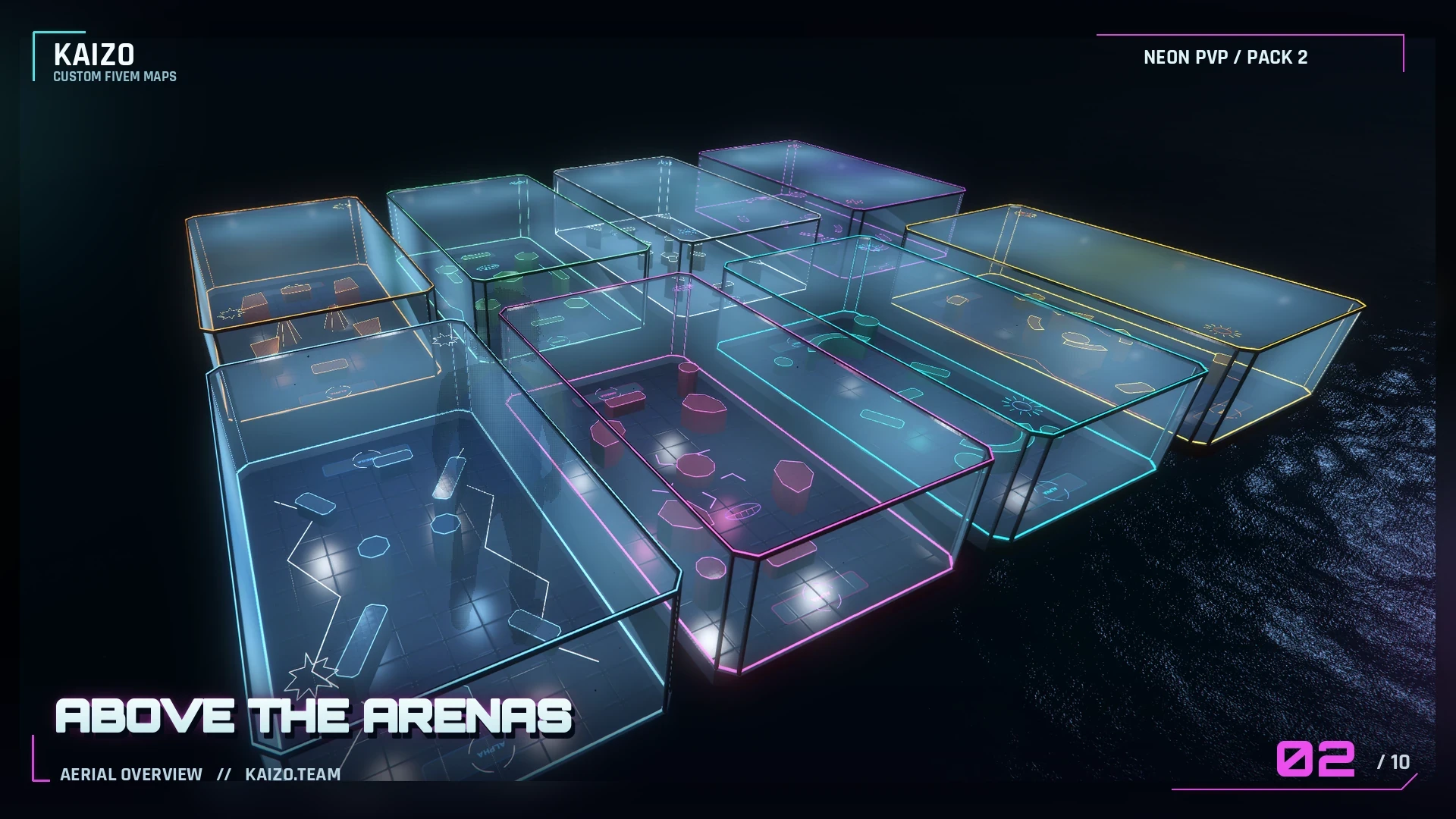 FiveM Neon PVP Map Pack 2 | Multicolor Arenas | KAIZO