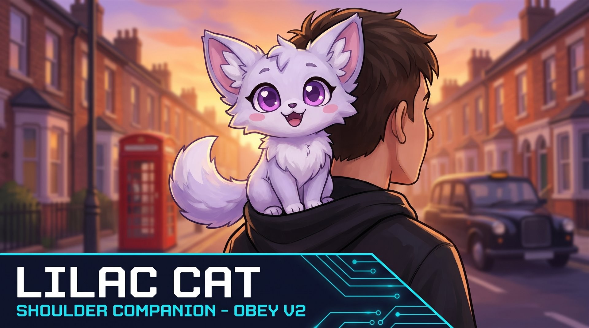 Shoulder Companion - Lilac Cat