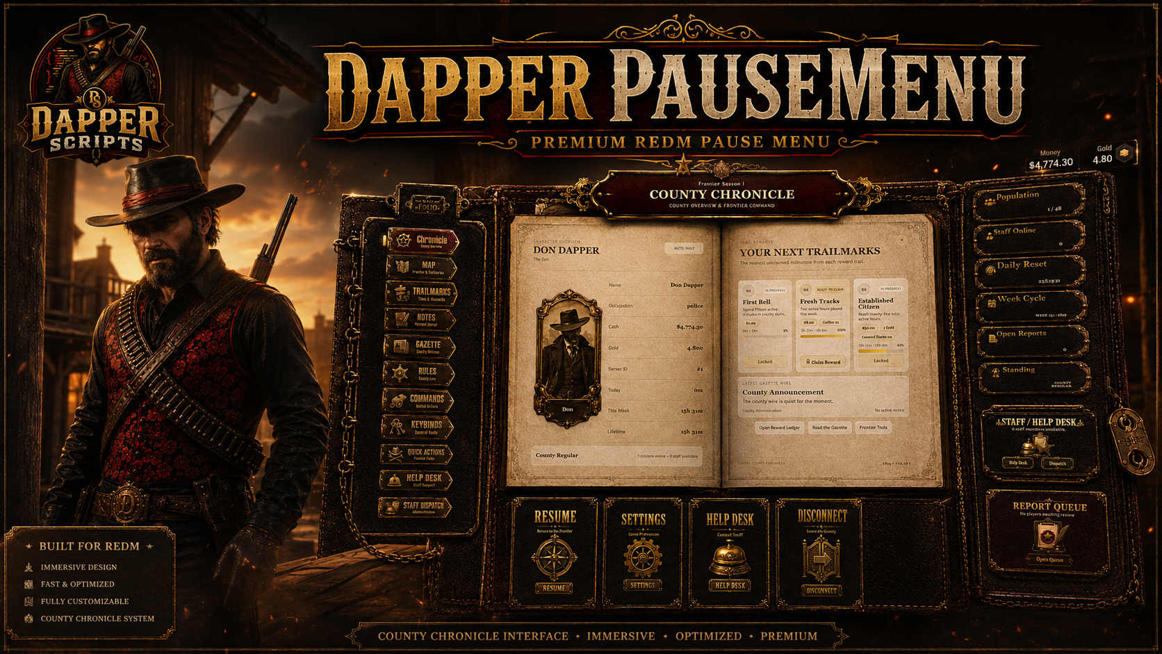Dapper Pause Menu