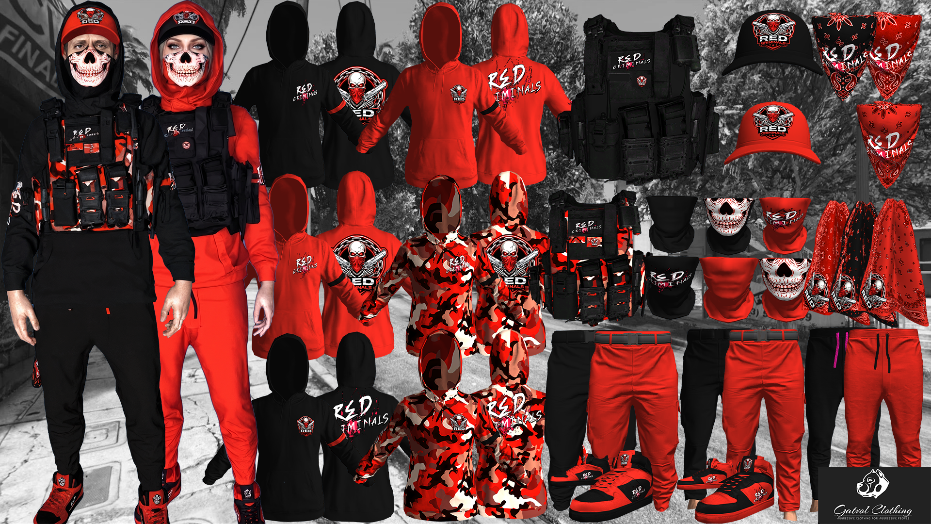 Red Hoodies 1 [Male & Female]