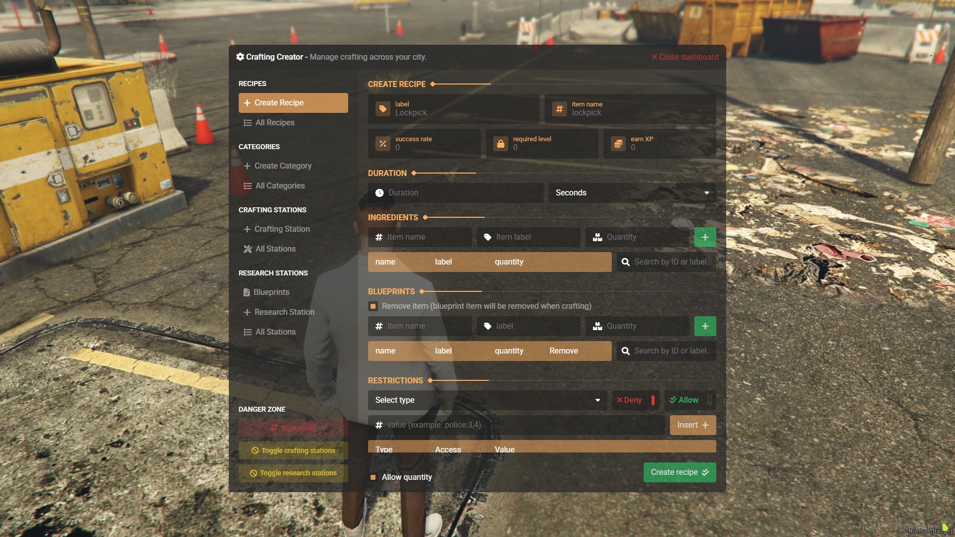 fivem Crafting Creator