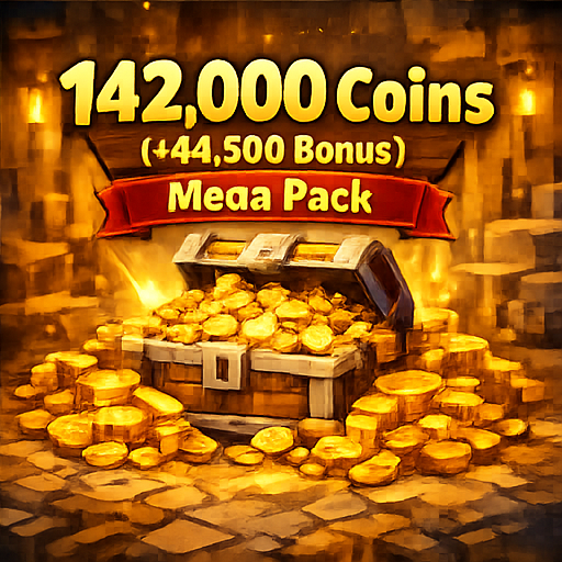 Mega Pack - 142,000 Coins (+44,500 Bonus)