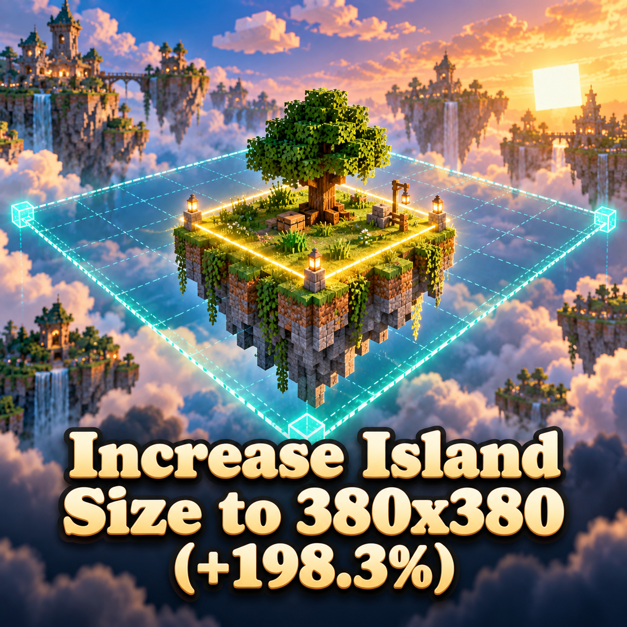 Increase Island Size to 380x380 (+198.3%)