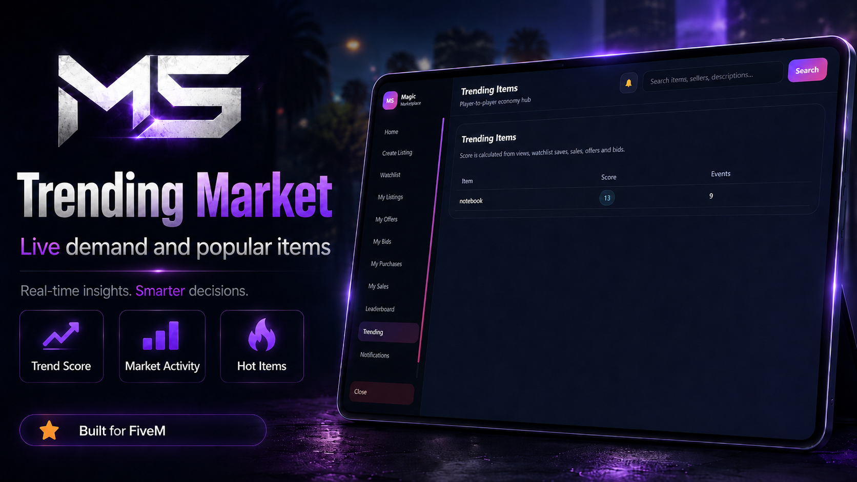 Magic Marketplace – FiveM Player Marketplace System
