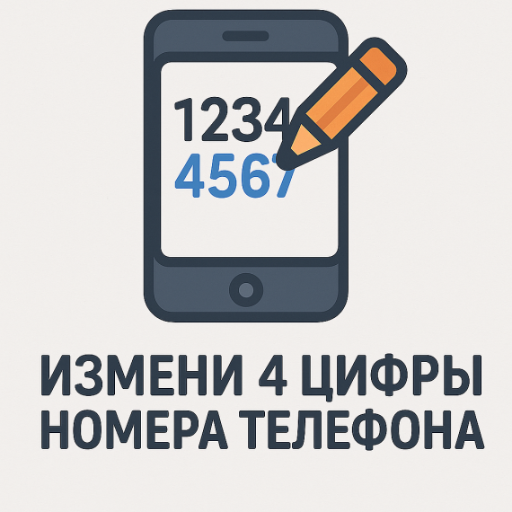 Изменить 4 цифры номера телефона