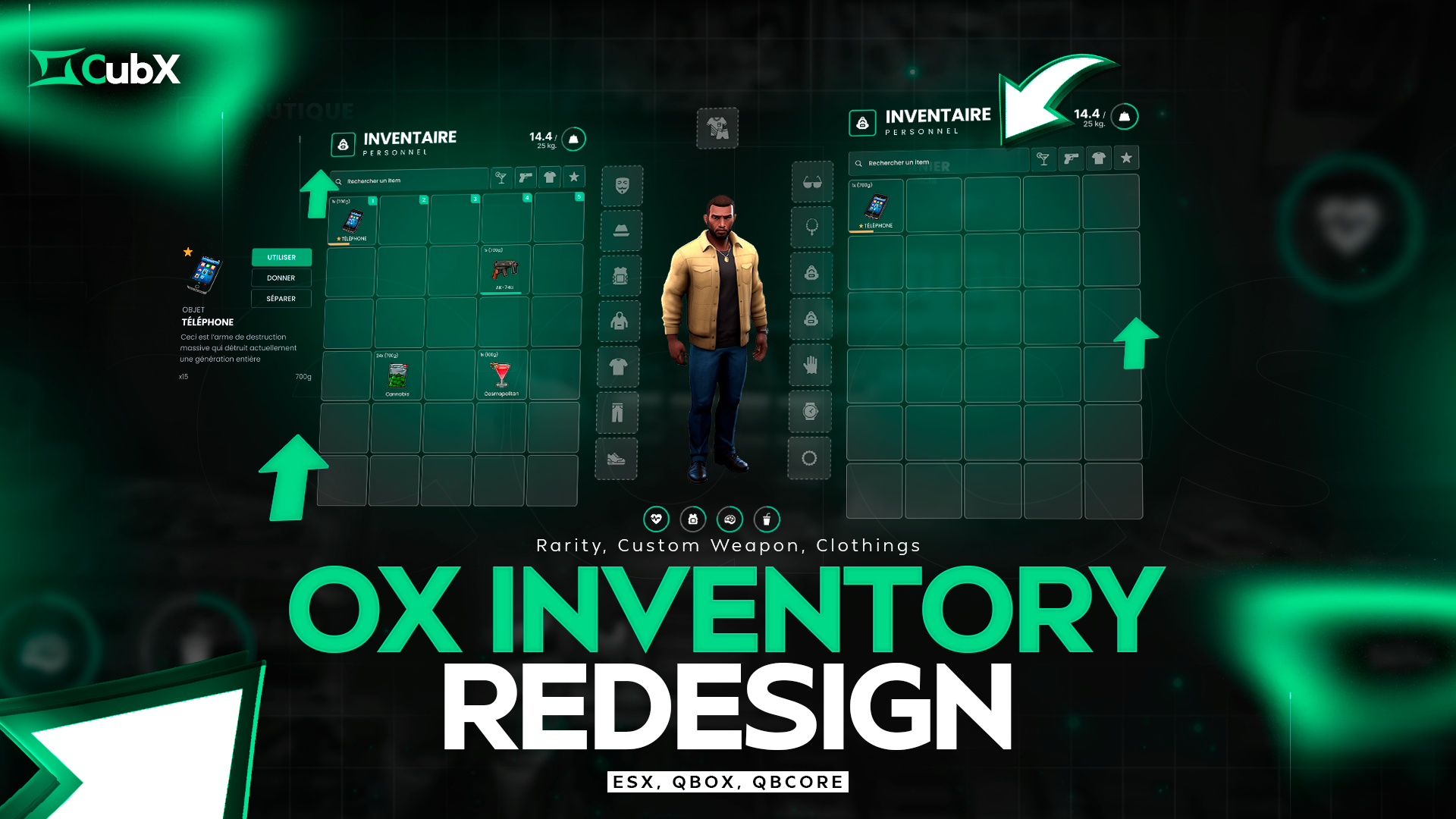 [CubX - Ox Inventory Open Source] Esx QBcore QBox OXcore Standalone {NEW}