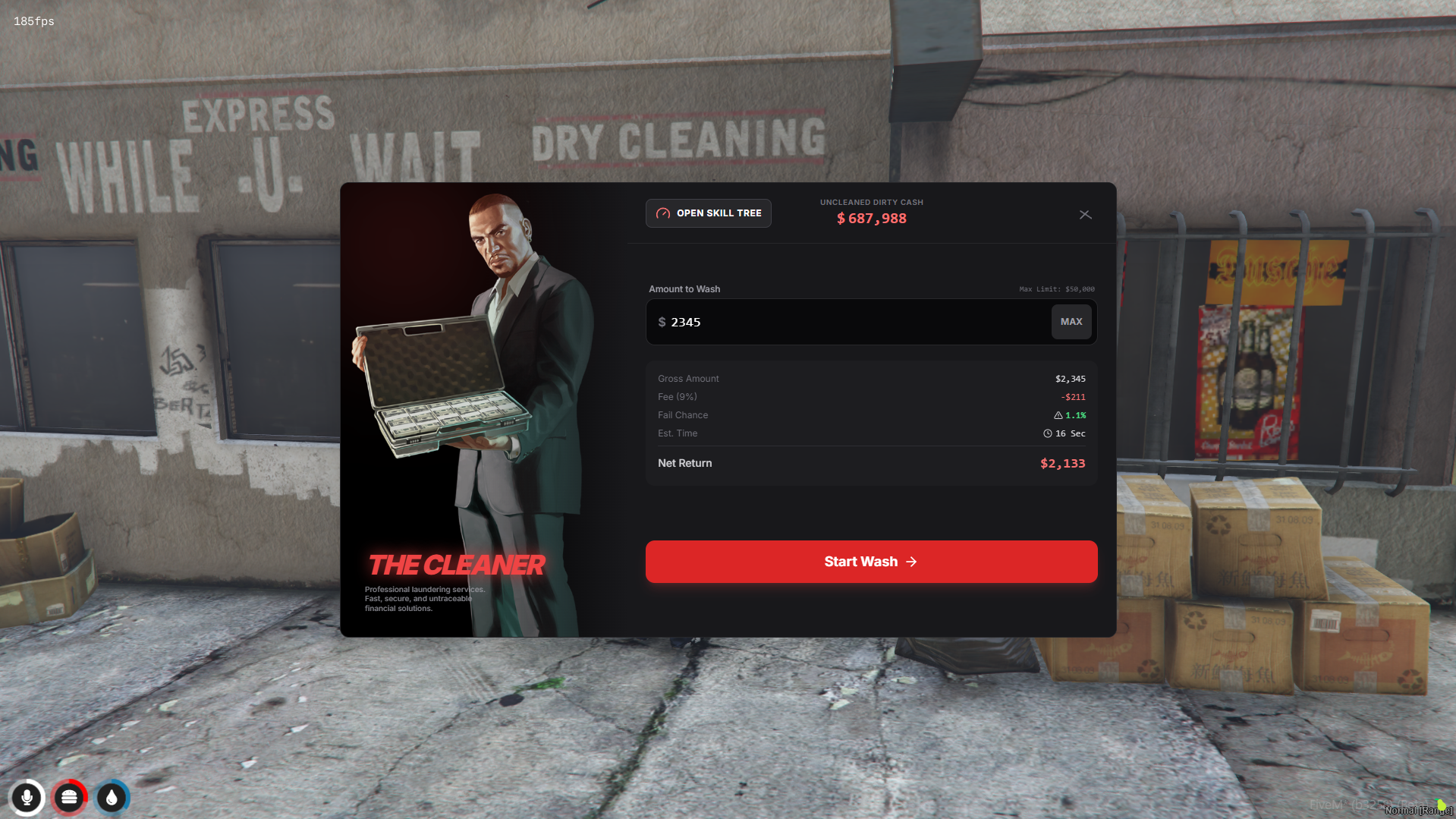 [Money Wash (Red Theme)] QB-CORE QBOX ESX {fa-solid fa-unlock Open Source}