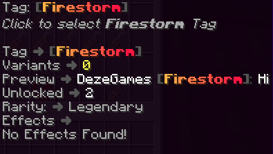 Firestorm Tag