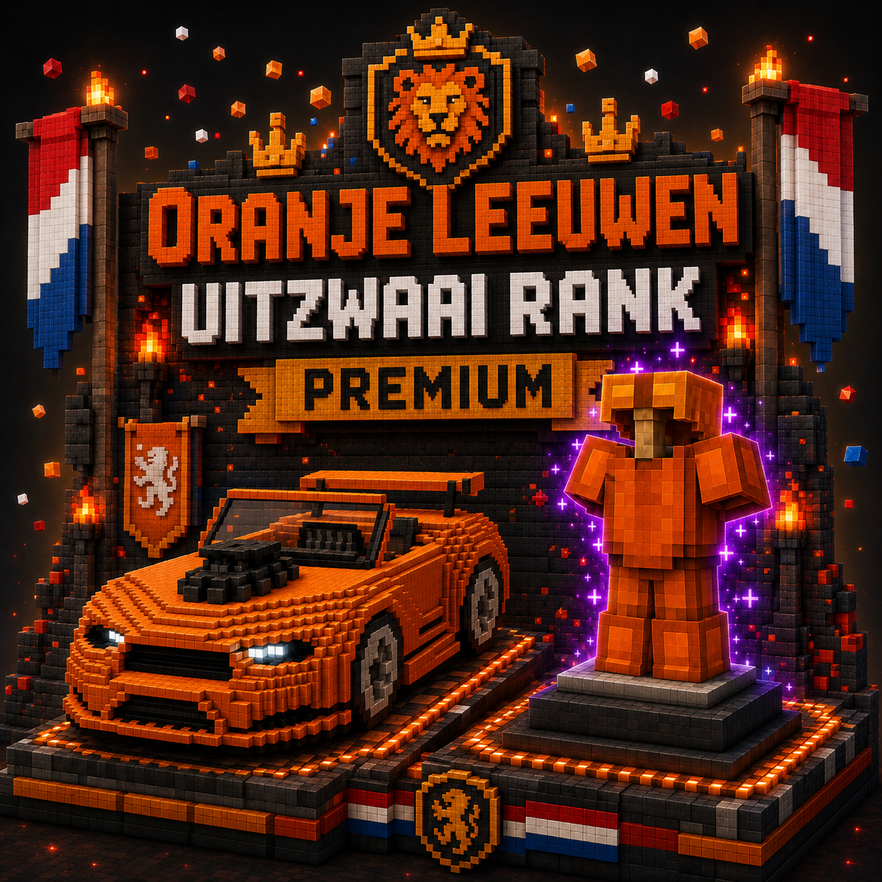 Oranje Leeuwen Uitzwaai Rank Premium