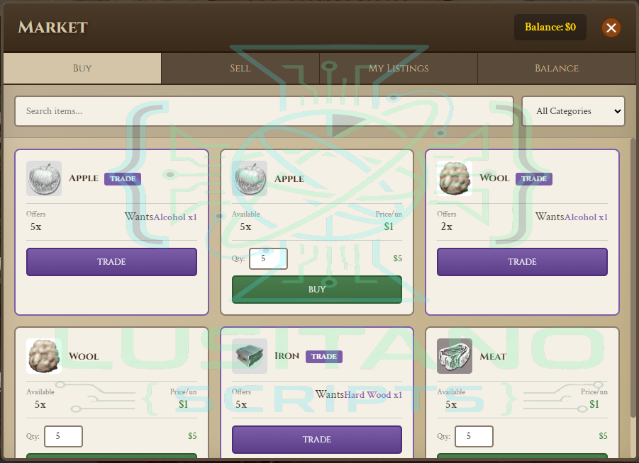 LS Marketplace — Player Auction House & Barter (VORP)
