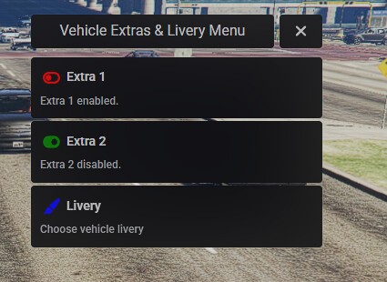 Vehicle Extras & Livery Menu