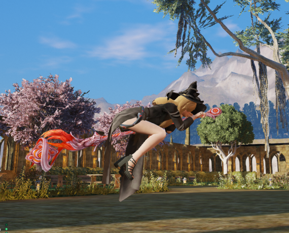 Witch Fire Staff Flying Broomstick