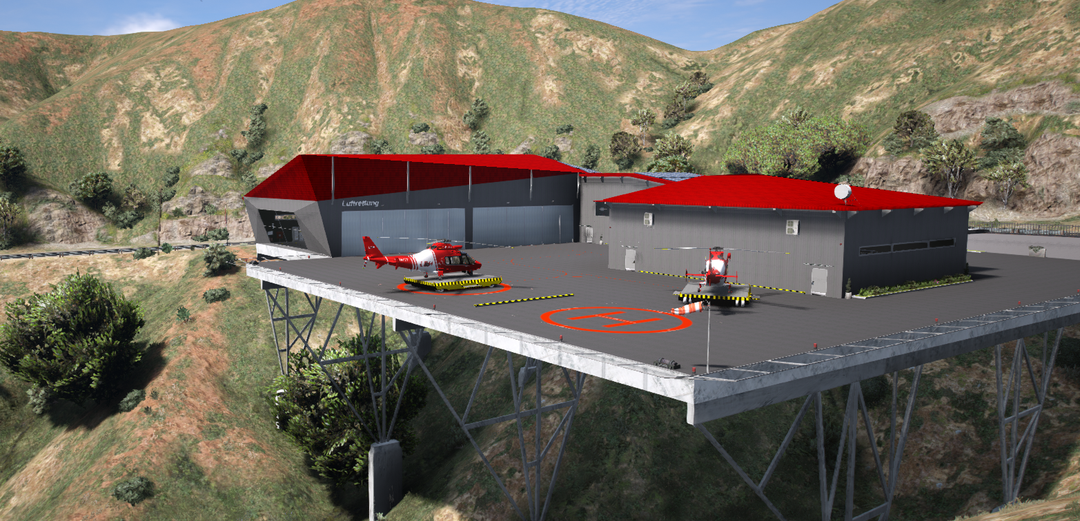 Luftrettung V3 Vinewood Hills mit Animierten Toren und Helipad Skript!