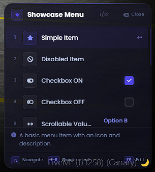 Menu System Escrowed [ESX, QB, QBOX, STANDALONE]