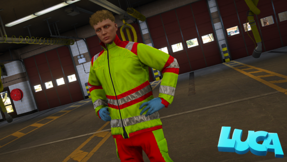 Luca X-Omega Rettungsdienstjacke gelb/rot