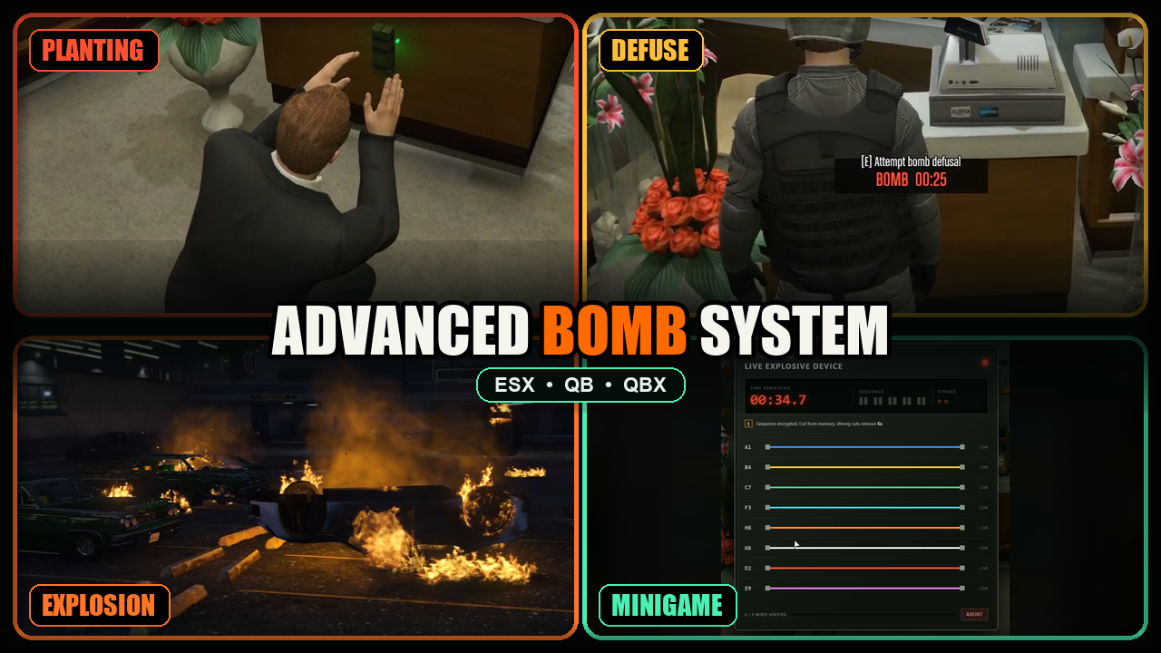 Fivem Advanced Bomb Script + Defuse System