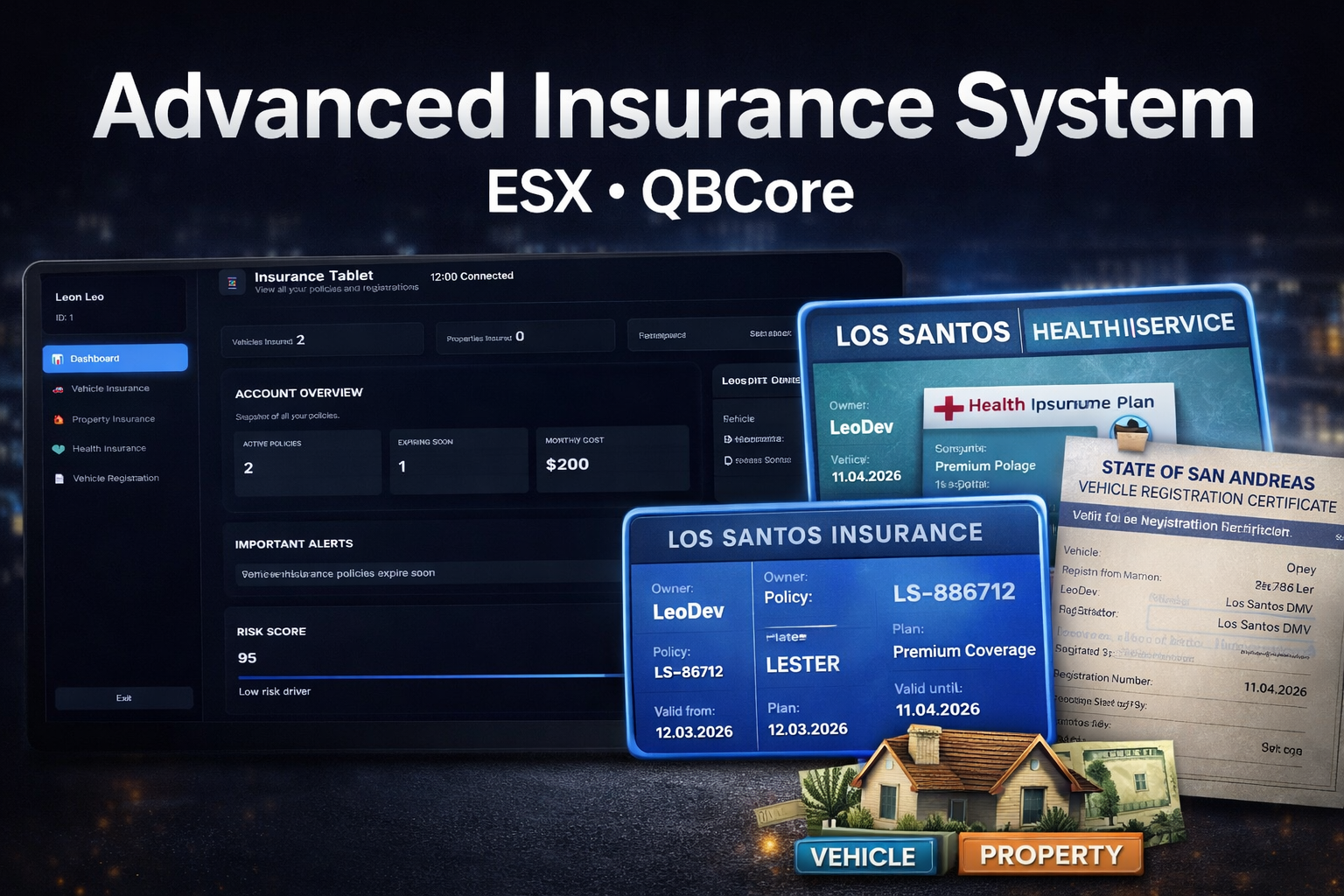 Insurance and Registration System FiveM Script | ESX, Qb-Core