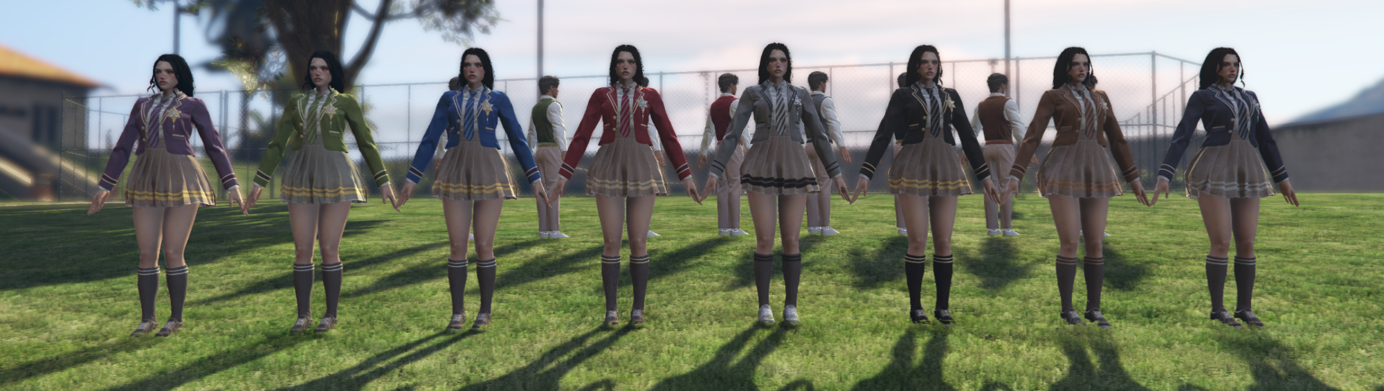 College Uniforms with Physics - 8 Color Variations